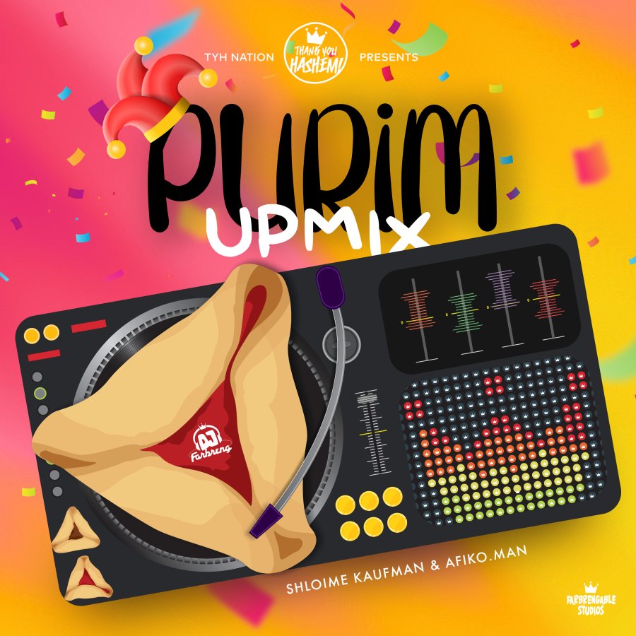 PURIM Upmix DJ Farbreng, Shloime Kaufman & Afiko.man Cover Art