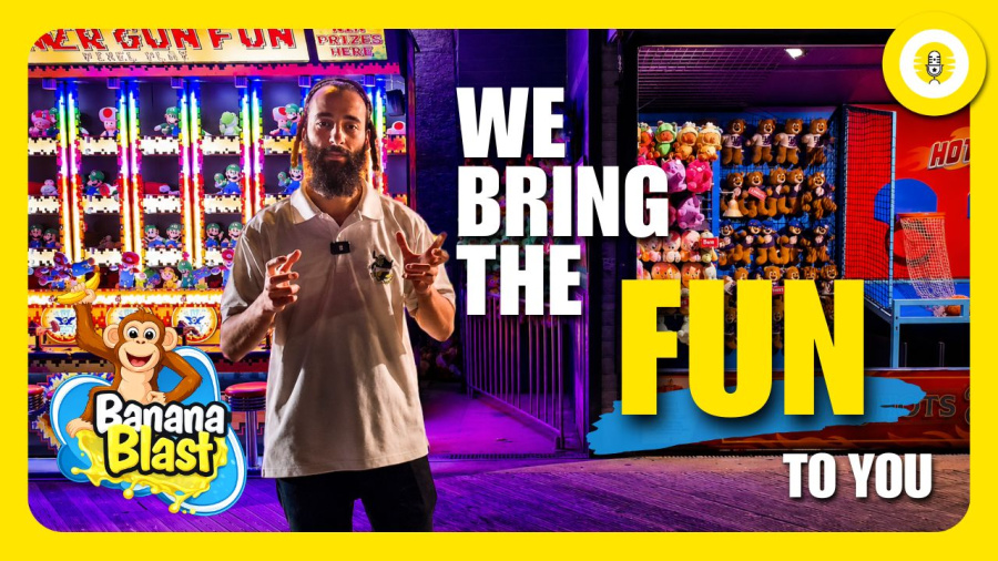 We Bring the Arcade to You! | Banana Blast - The Perlowitz Show