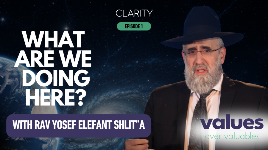 Clarity #1: What Are We Doing Here? By Rav Yosef Elefant