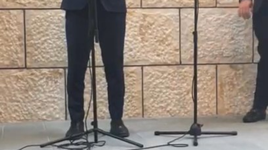 Yosef Kugler singing Mi Adir (Pnei L'elbon) at a chuppa