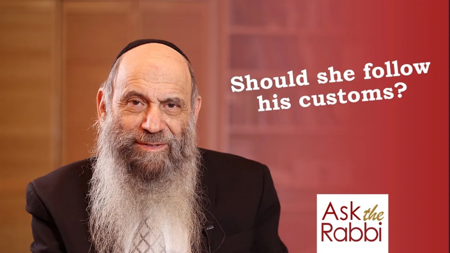 Should she follow his customs? | Ask the Rabbi Live with Rabbi Chaim Mintz